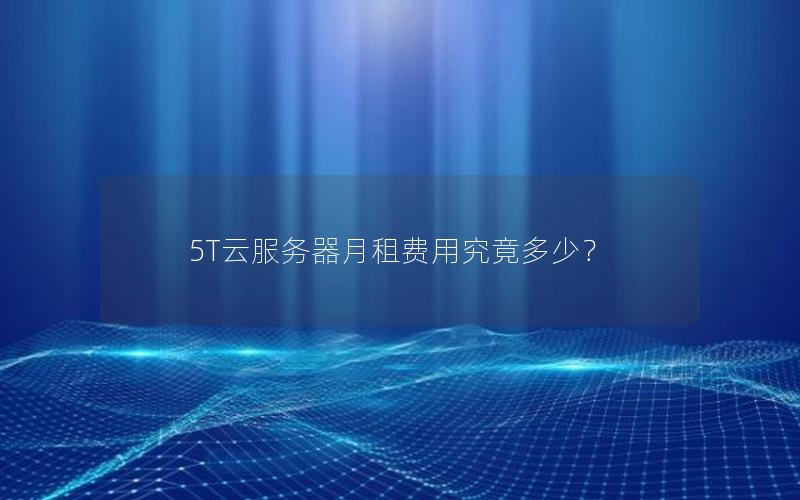 5T云服务器月租费用究竟多少？