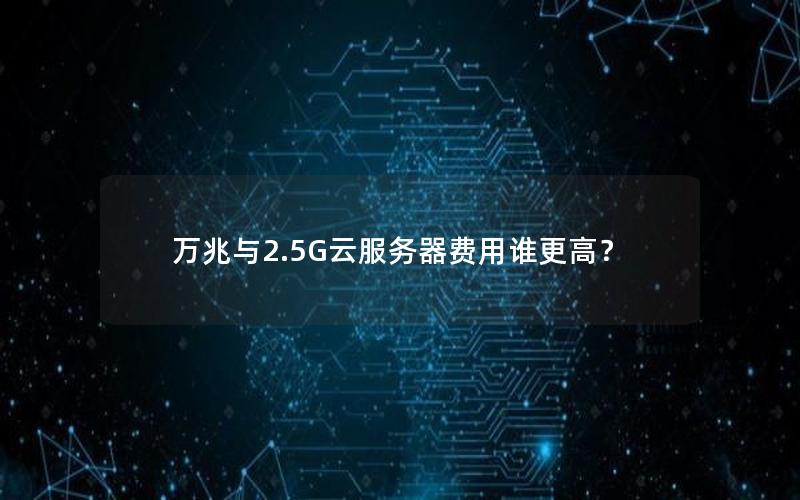 万兆与2.5G云服务器费用谁更高? 万兆与2.5G云服务器费用谁更高?