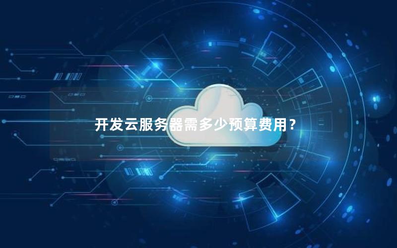开发云服务器需多少预算费用？