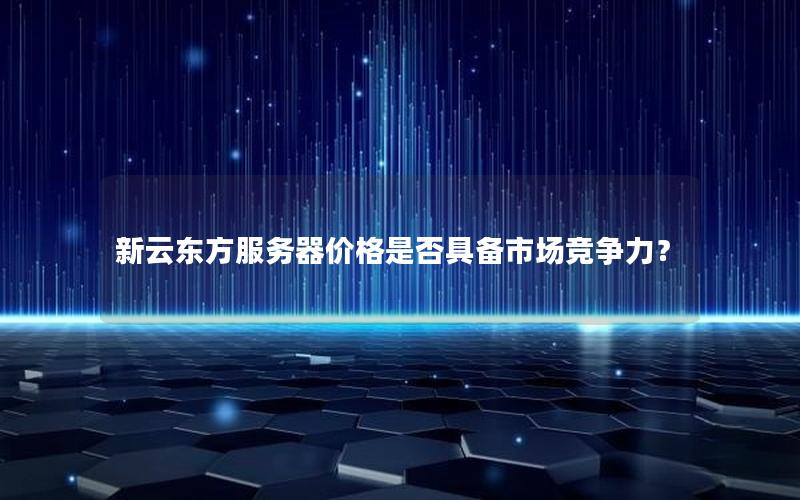 新云东方服务器价格是否具备市场竞争力？