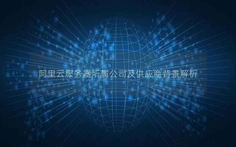 阿里云服务器所属公司及供应商背景解析